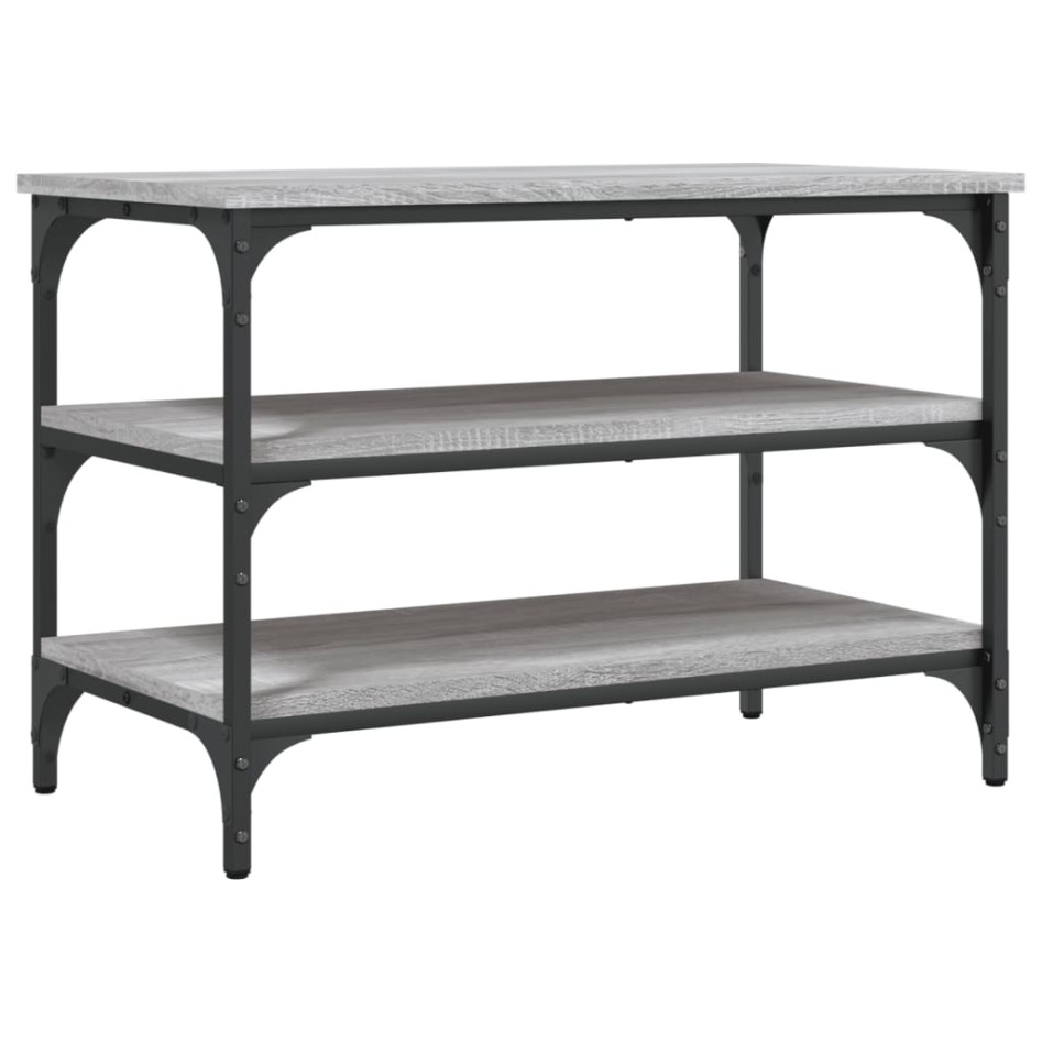 Banco zapatero madera de ingeniería gris Sonoma 70x38,5x49