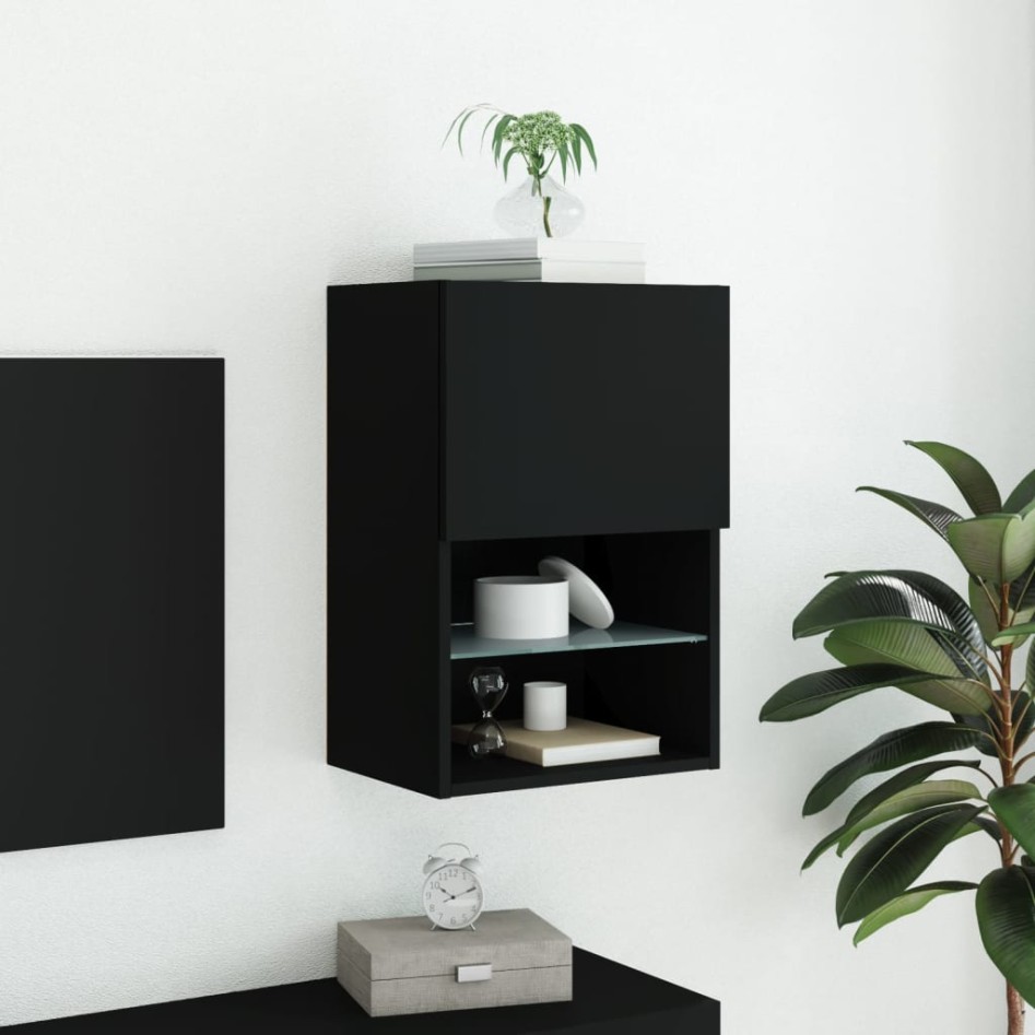 Mueble para TV con luces LED negro 40,5x30x60