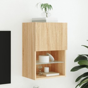 Mueble para TV con luces LED roble Sonoma 40,5x30x60