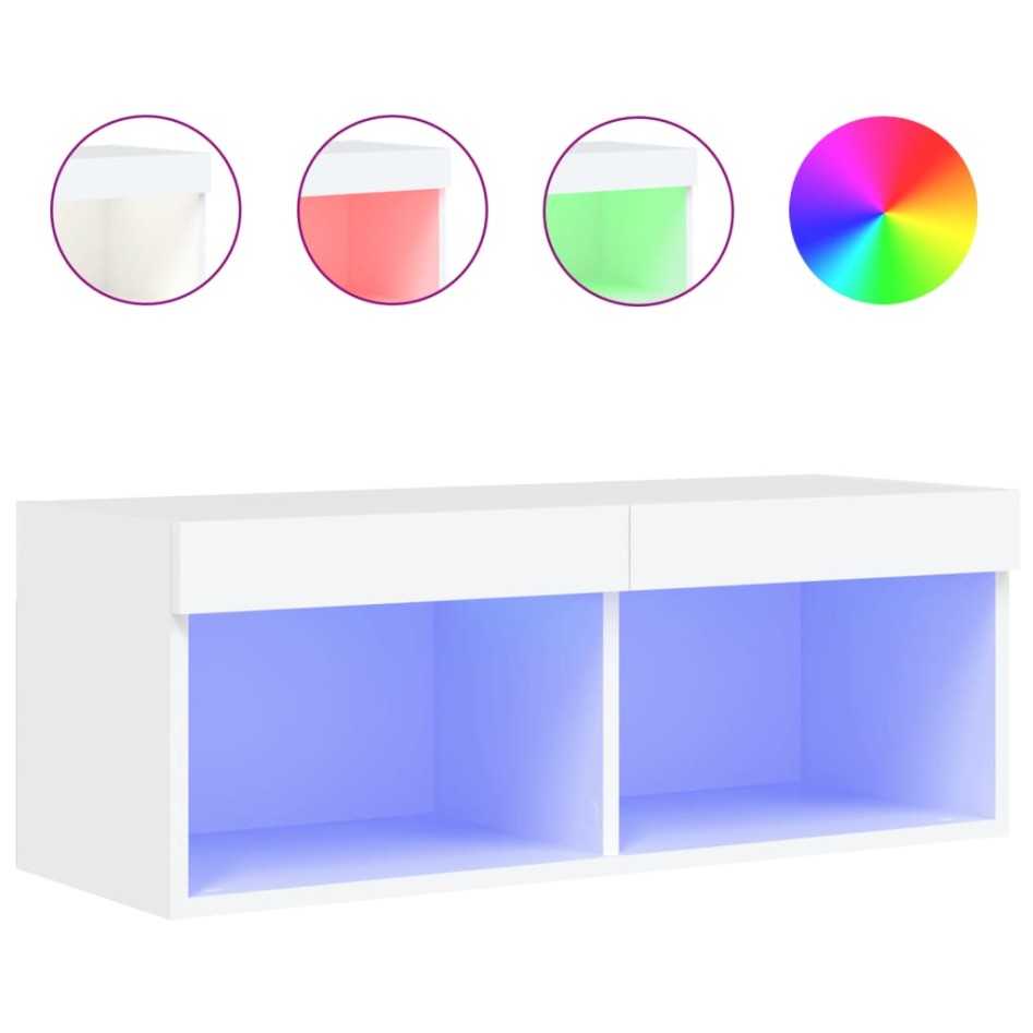 Mueble para TV con luces LED blanco 80x30x30