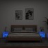 Mesitas de noche de pared con luces LED 2 unidades