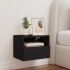 Mueble de pared para TV madera de ingeniería negro 40x30x30