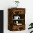 Mueble de TV de pared con luces LED roble ahumado 40x30x60,5 cm