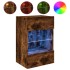 Mueble de TV de pared con luces LED roble ahumado 40x30x60,5