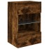 Mueble de TV de pared con luces LED roble ahumado 40x30x60,5