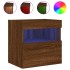 Mueble de TV de pared con luces LED roble marrón 40x30x40