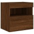 Mueble de TV de pared con luces LED roble marrón 40x30x40