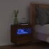 Mueble de TV de pared con luces LED roble marrón 40x30x40