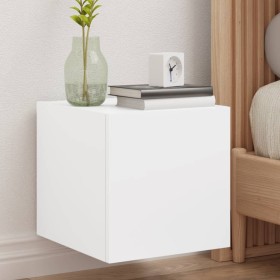 Mueble de TV de pared con luces LED blanco 30,5x35x30