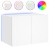 Mueble de TV de pared con luces LED blanco 60x35x41