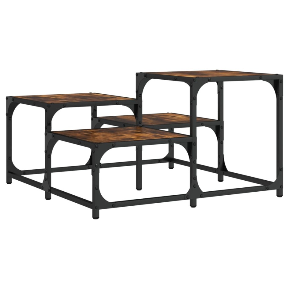 Mesa de centro madera de ingeniería roble ahumado 68x68x40