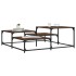 Mesa de centro madera de ingeniería roble marrón 107x107x40