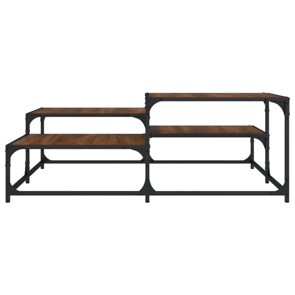 Mesa de centro madera de ingeniería roble marrón 107x107x40