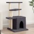 Rascador para gatos con postes de sisal gris oscuro 83,5