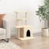 Rascador para gatos con postes de sisal color crema 83,5