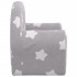 Sofá para niños felpa suave gris claro con