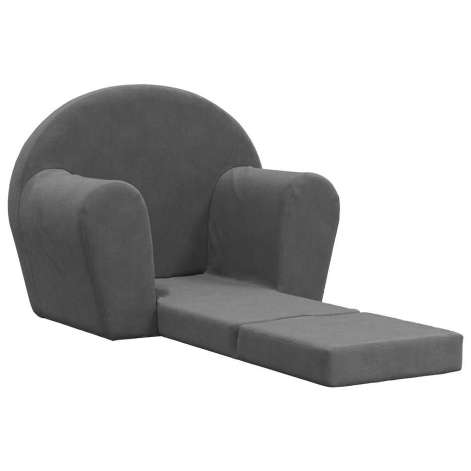 Sofá cama infantil felpa suave gris