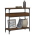 Mesa consola estante madera ingeniería marrón roble 75x29x75