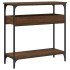 Mesa consola estante madera ingeniería marrón roble 75x29x75