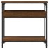 Mesa consola estante madera ingeniería marrón roble 75x29x75