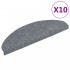 Alfombrillas de escalera autoadhesivas 10 uds gris 65x21x4