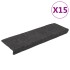 Alfombrilla de escaleras 15 uds punzonada antracita 65x21x4