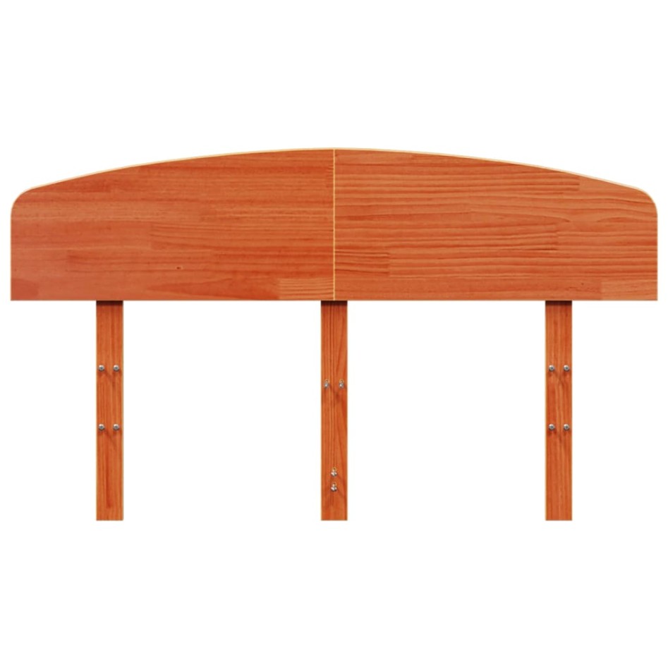 Cabecero de cama madera maciza de pino marrón cera 135