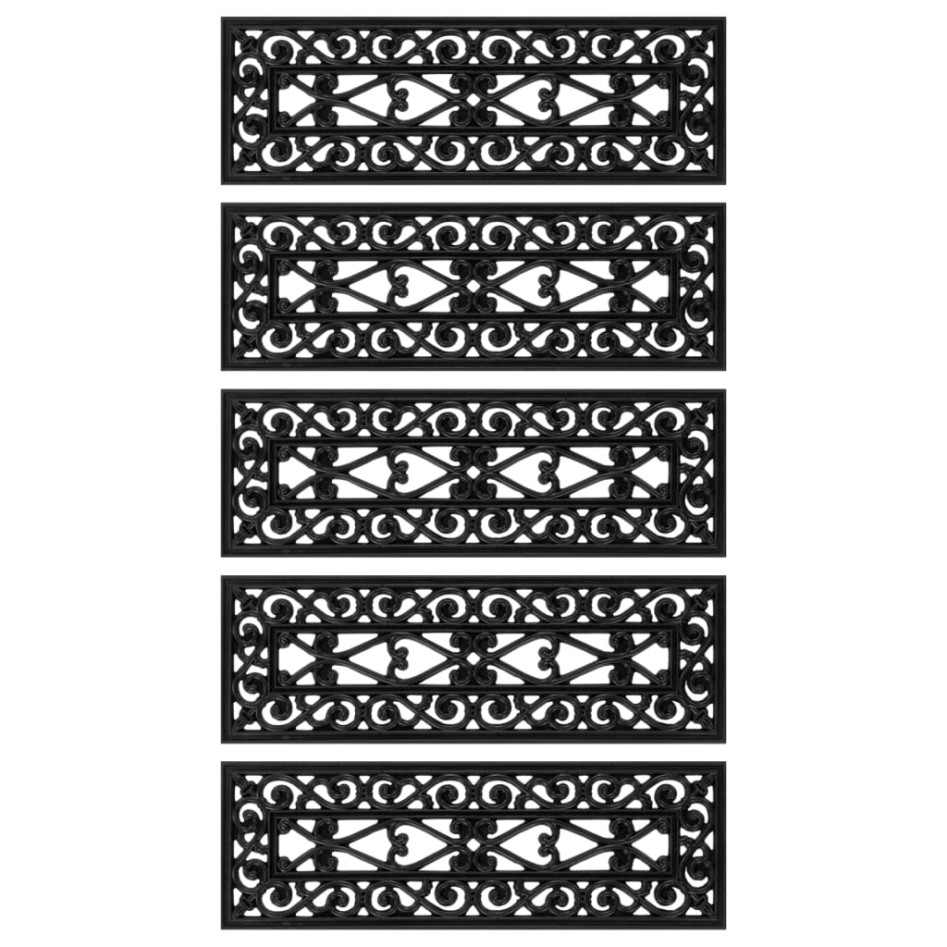 Alfombrillas de escalera de goma 5 uds 25x75