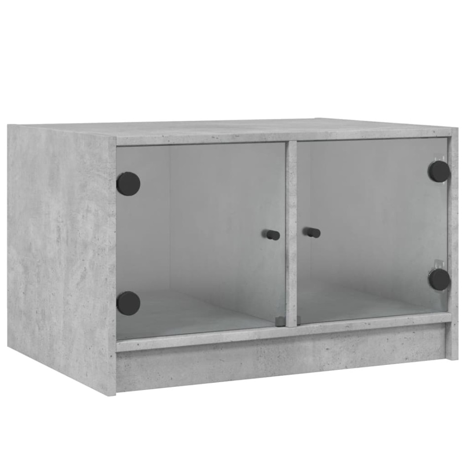 Mesa de centro con puertas de vidrio grs hormigón 68x50x42