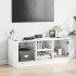 Mueble de TV con puertas de vidrio blanco 102x37x42