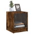 Mesitas noche puertas de vidrio 2 uds roble ahumado 35x37x42