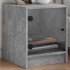 Mesitas noche puertas de vidrio 2 uds gris hormigón 35x37x42
