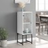 Armario auxiliar con puerta de vidrio blanco 35x37x100
