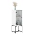 Armario auxiliar con puerta de vidrio blanco 35x37x100