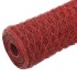 Alambrada de gallinero acero revestimiento PVC rojo 25x1