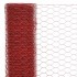 Alambrada de gallinero acero revestimiento PVC rojo 25x1