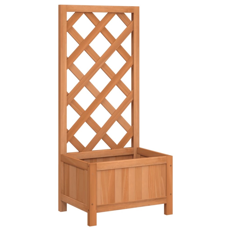 Jardinera con enrejado de madera maciza de abeto