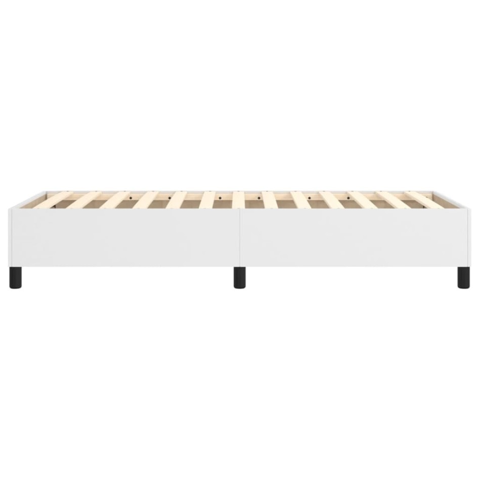 Estructura de cama box spring cuero sintético blanco 80x200
