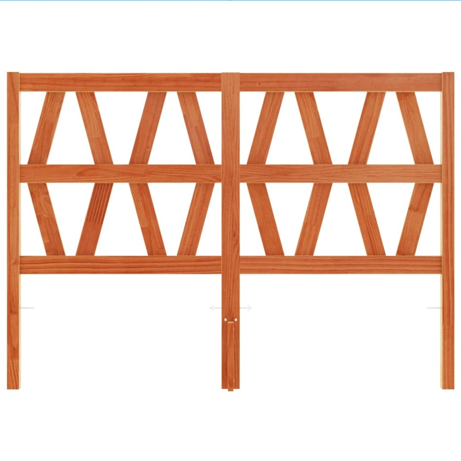 Cabecero de cama madera maciza de pino marrón cera 135