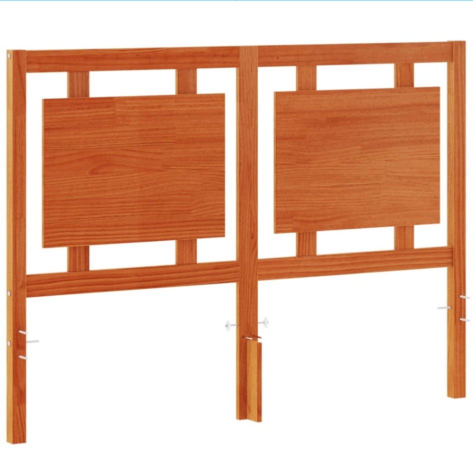 Cabecero de cama madera maciza de pino marrón cera 135