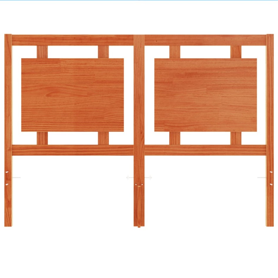 Cabecero de cama madera maciza de pino marrón cera 135