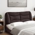 Cabecero de cama acolchado tela marrón oscuro 120