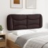 Cabecero de cama acolchado tela marrón oscuro 120