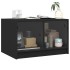 Mesa de centro con puertas de vidrio negra 68x50x42