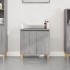 Armario de lavabo madera contrachapada gris Sonoma 58x33x60