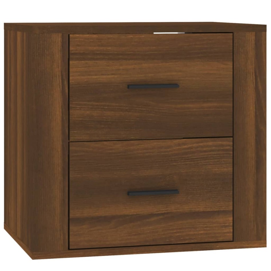 Mesita de noche de pared roble marrón 50x36x47