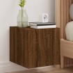 Mueble de TV de pared con luces LED roble marrón 30,5x35x30 cm