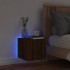 Mueble de TV de pared con luces LED roble marrón 30,5x35x30