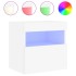 Mueble de TV de pared con luces LED blanco 40x30x40