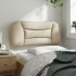 Cabecero de cama acolchado tela crema 80